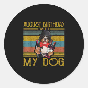 Sticker Rond Août Anniversaire Avec Mon Chien Moutain Bemese 20