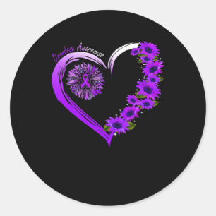 Sticker Rond Août Nous Portons Violet Surdose Sensibilisation T