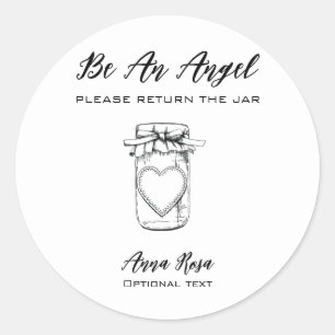 Sticker Rond *~* AP30 Coeur Ruban retour pot Canning Mason