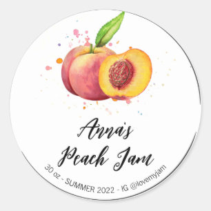 Sticker Rond *~* AP30 Peach Conserves de confiture de gelée mai