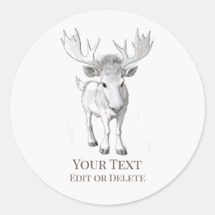 Sticker Rond *~* AP49 Cartoon mignon Rustique bébé MooseSticker