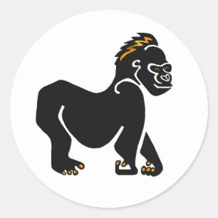 Sticker Rond Ape - Cool GORILLA -Primate - Wildlife-Africa