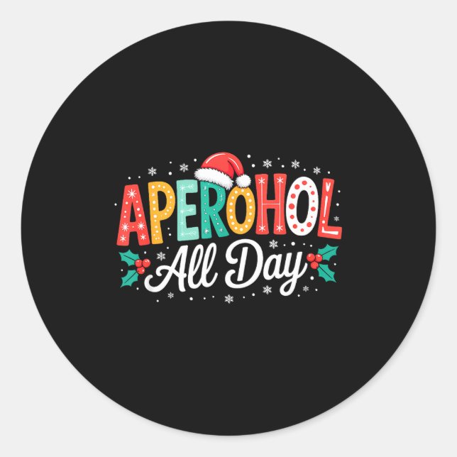 Sticker Rond Aperohol All Day - Funny Christmas Spritz  (Devant)