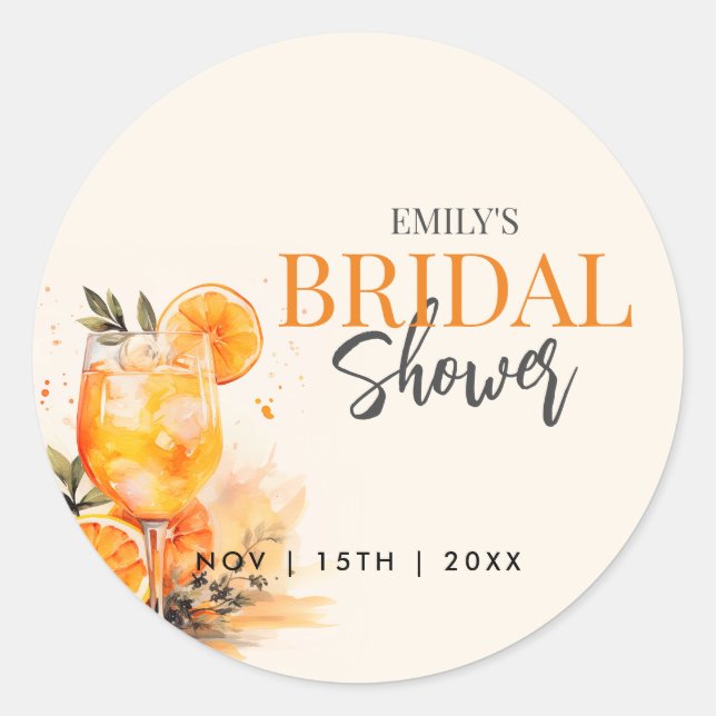 Sticker Rond Aperol Spritz Aquarelle Enterrement de Vie de Jeun (Devant)