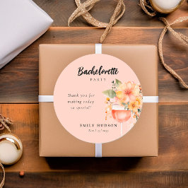 Sticker Rond Aperol Spritz Floral EVJF Fête de Bachelorette
