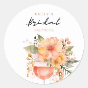 Sticker Rond Aperol Spritz Floral Shower de Mariée
