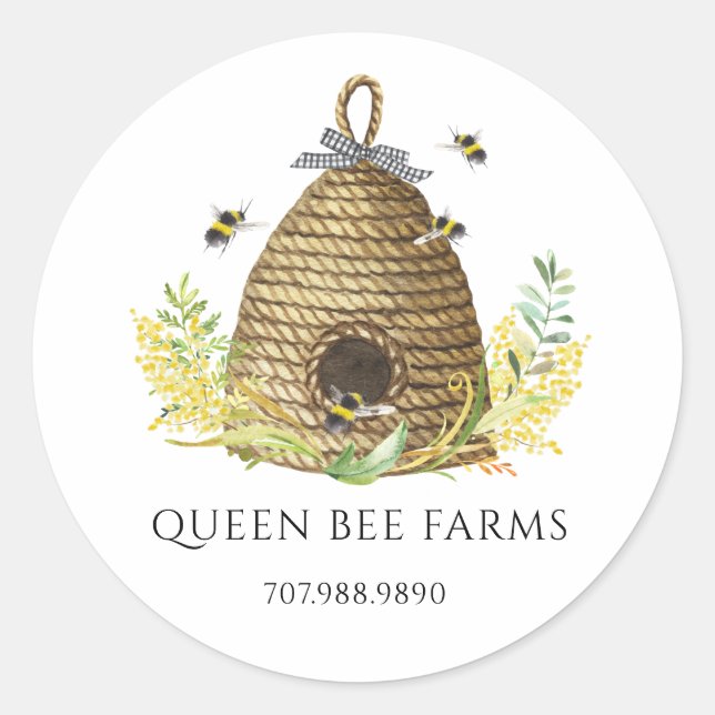 Sticker Rond Apiary Beekeeper Apiary Beekeeper Business (Devant)