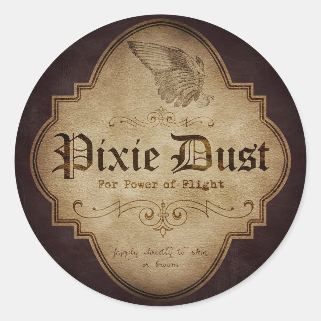 Sticker Rond Apothécaire Pixie Dust (Devant)