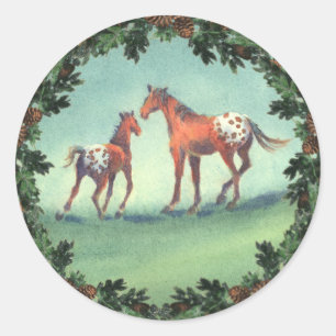 Sticker Rond APPALOOSA SPOTS & BOUGHTS par SHARON SHARPE