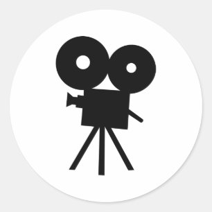 Sticker Rond Appareil-photo de film - film