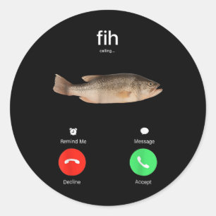 Sticker Rond Appel de Fih Message de rappel Refuser Accepter Té