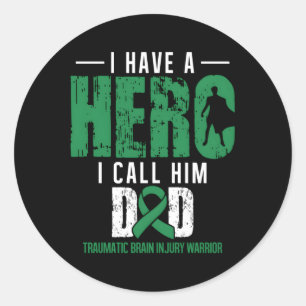 Sticker Rond Appelez-Lui Papa - Traumatic Brain Injury Sensibil