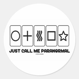 Sticker Rond Appelez-Moi Paranormal (Cartes Zener)