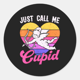 Sticker Rond Appelez-Moi Simplement Cupid Valentine Flèche Mign