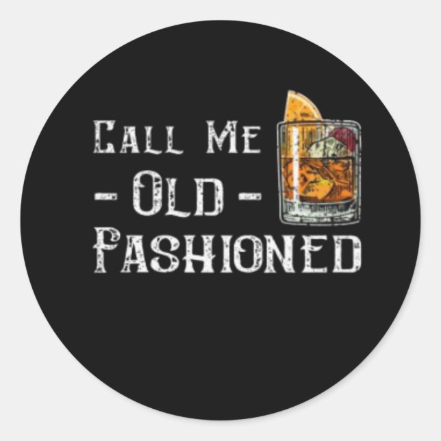 Sticker Rond Appelez-moi vieux mode (Devant)