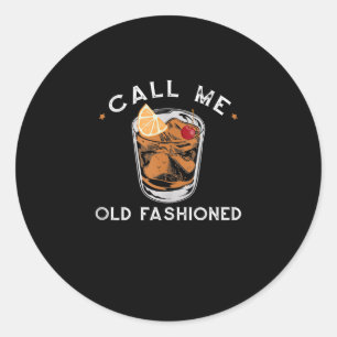Sticker Rond Appelez-moi Whiskey à l'ancienne boisson Cocktail