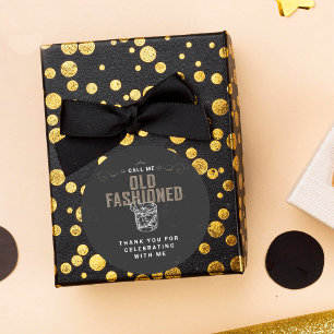 Sticker Rond Appelez-moi Whiskey Cocktail Anniversaire