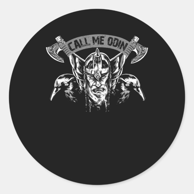 Sticker Rond Appelle-moi Odin (Devant)