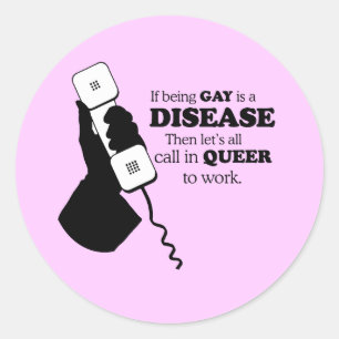 STICKER ROND APPELONS GAY À TRAVAILLER