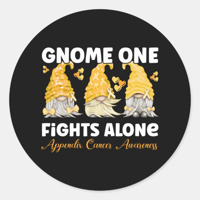 Sticker Rond Appendice Cancer Appendice Cancer Cancer Ruban ora (Devant)