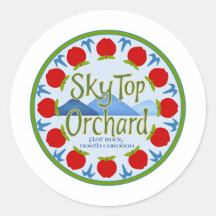 Sticker Rond Apple Mandala - Bleu
