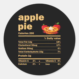 Sticker Rond Apple Pie Nutrition Facts Fun Thanksgiving Christa