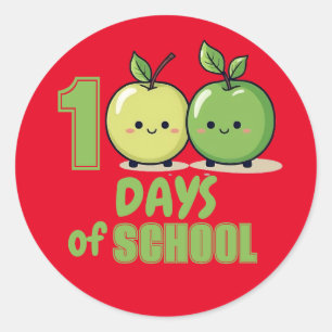 Sticker Rond Applelicious 100 jours de célébration scolaire