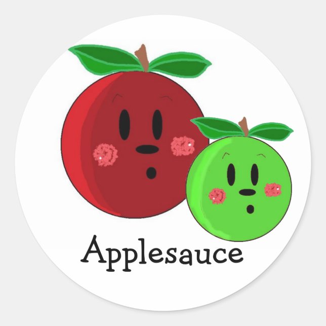 Sticker Rond Applesaudisse Apple Design (Devant)
