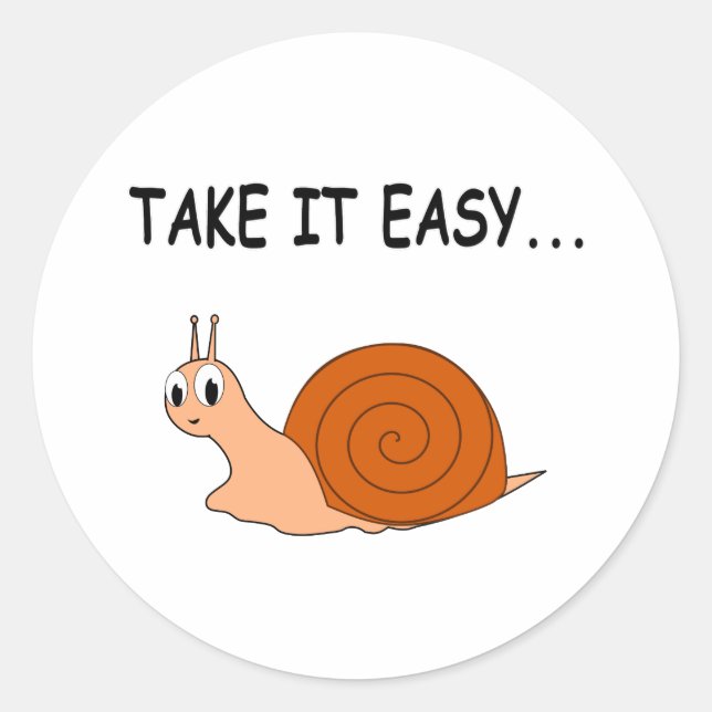 Sticker Rond Apportez-le facilement mignon escargot de dessin (Devant)