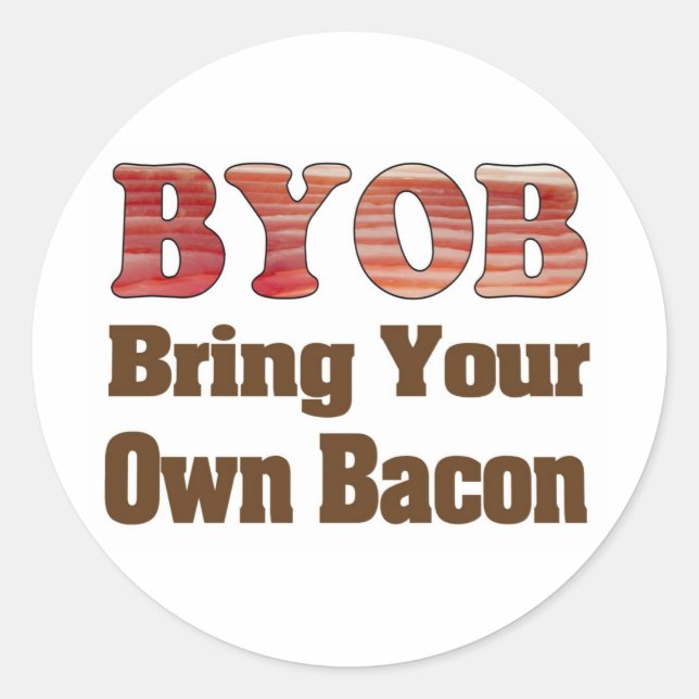 Sticker Rond Apportez votre propre viande (Devant)