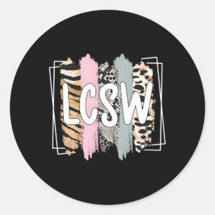 Sticker Rond Appréciation de Lcsw Travailleur social clinique