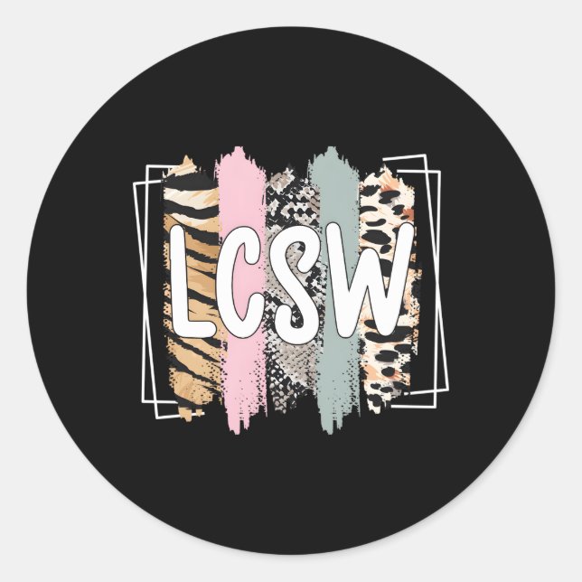 Sticker Rond Appréciation de Lcsw Travailleur social clinique (Devant)