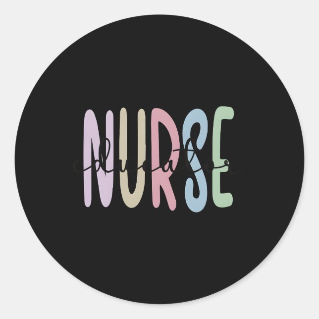 Sticker Rond Appréciation de l'éducateur en soins infirmiers (Devant)