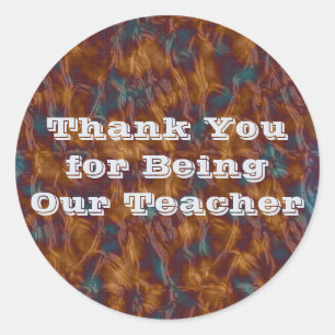 Sticker Rond Appréciation de l'enseignant Cravate-teinture or b