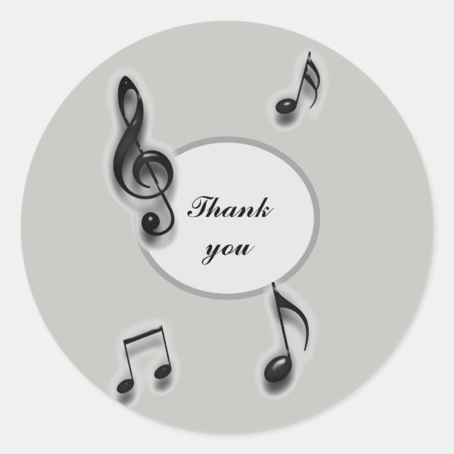 Sticker Rond Appréciation de l'enseignant de musique Merci bon  (Devant)