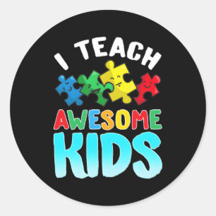Sticker Rond Appréciation de l'enseignant en autisme