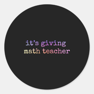 Sticker Rond Appréciation de l'enseignant en mathématiques Géom