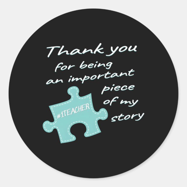 Sticker Rond Appréciation De L'Enseignant Numéro Un Enseignant  (Devant)