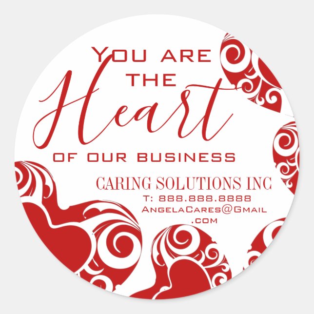 Sticker Rond Appréciation des clients de Valentines Day (Devant)