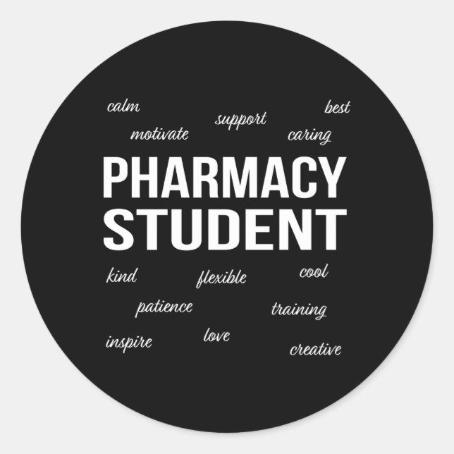 Sticker Rond Appréciation des étudiants en pharmacie (Devant)