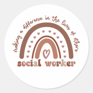 Sticker Rond Appréciation des travailleurs sociaux Cadeaux d'ét