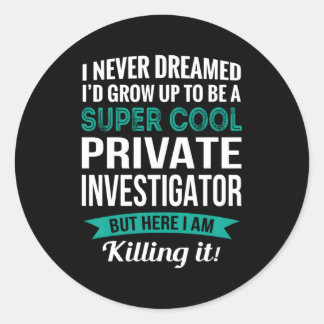 Sticker Rond Appréciation du chercheur privé