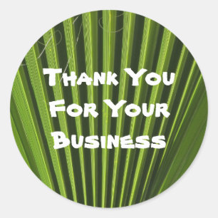 Sticker Rond Appréciation du client Green Palm Leaf Business