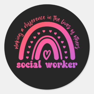 Sticker Rond Appréciation et diplôme des travailleurs sociaux