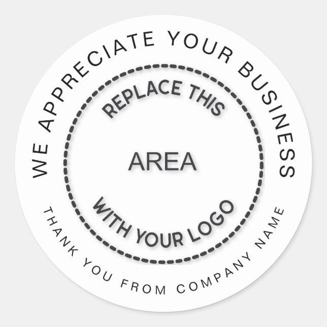 Sticker Rond Appréciez votre nom de Merci de logo d'entreprise (Devant)