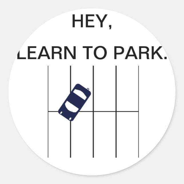 Sticker Rond Apprendre à PARK (Devant)