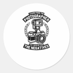 Sticker Rond Apprendre du photographe