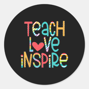Sticker Rond Apprendre L'Amour Inspirer Premier Jour Retour À L