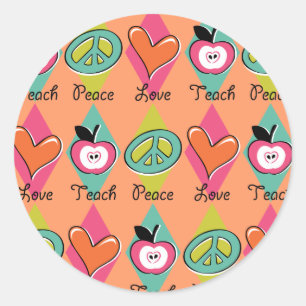Sticker Rond Apprentissage de l'amour pour la paix