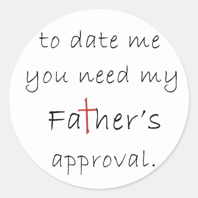 Sticker Rond Approbation du père (Devant)